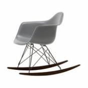 Rocking chair RAR - Eames Plastic Armchair / (1950) - Pieds noirs & bois foncé - Vitra gris en plastique