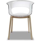 Scab Design - Chaise design avec pieds bois - natural miss b Antishock - déco originale - Transparent