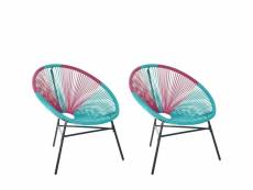 Set de 2 chaises rose et bleu acapulco 102781