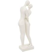 Statuette Couple en résine Blanche h 33 cm Atmosphera Blanc