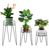 Supports de pots de fleurs design en épingle - supports à plantes - métal époxy noir - Noir