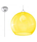 Suspension BALL verre/acier jaune/chrome 1 ampoule