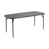 Table à manger d'extérieur lisse rectangle en aluminium noir 180cm Week end - Petite