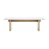 Table basse en chêne et marbre blanc Solid blanc -