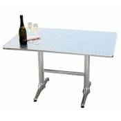 Table de bar rectangulaire en aluminium et acier