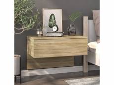 Table de chevet table d'appoint | table de nuit murale chêne sonoma bois d'ingénierie - meuble pro frco83224
