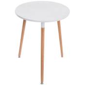 Table de cuisine petite table d'appoint ronde 3 pieds en bois clair Ø60 cm