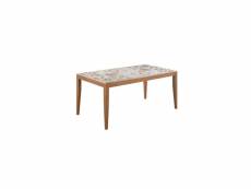 Table de jardin en bois - 162 cm - bois de pin du chili + carrelage céramique mosaique TABVIVO160