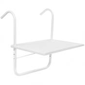 Table rectangulaire en polypropylène pour balcon coloris blanc 52x40 cm - Primematik