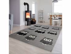 Tapiso luxury tapis moderne hiboux gris blanc noir fin 300 x 400 cm T630A GRAY 3,00-4,00 LUXURY PP ESM