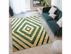 Tapiso tapis salon chambre poil court turmalin vert doré motif losanges 80x150 cm MV33A GREEN 0,80*1,50 TURMALIN GPL