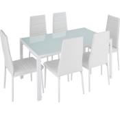 TECTAKE Set Table à manger + 6 Chaises de Salle à