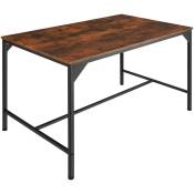 Tectake - Table de salle à manger Style industriel 120 x 75 x 75 cm - Bois foncé industriel, rustique