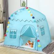 Tente de Jeux- Maison de jeu, 135x105x125cm, Petite maison pliable, adaptée à l'intérieur et à l'extérieur- Bleu