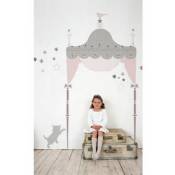 Thedecofactory - kids lab princesse - Stickers repositionnables géants tête de lit princesse pour enfant - Multicolore