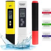 Trimec - 3PCS Testeur de Qualité de l'eau, Testeur pH Mètre électronique, tds&ec Mètre Température, Stylo de détection de minéraux, 4 en 1 Testeur de