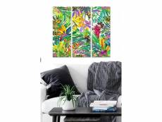 Triptyque fabulosus l70xh50cm motif peinture jungle tropicale