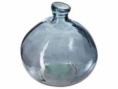 Vase rond en verre recyclé "ballon" 45cm orage