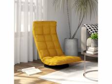 Vidaxl chaise de sol pivotante jaune moutarde tissu