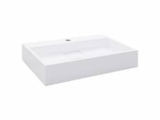 Vidaxl lavabo 60x38x11 cm fonte minérale|marbre blanc 144064
