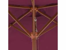 Vidaxl parasol avec mât en bois 150 x 200 cm bordeaux 44537
