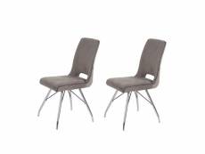 2 chaises velours taupe - bella 66087475lot2