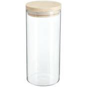 5five - bocal verre couvercle bois hermet 1.3l - Transparent et bois clair