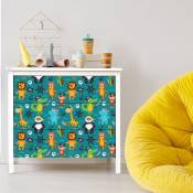 Ambiance-sticker - Sticker meuble pour enfant animaux pirates 40 x 60 cm