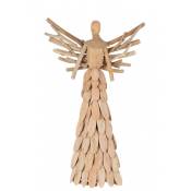 Ange avec écharpe branches en bois naturel H59cm