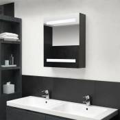 Armoire de salle de bain à miroir led anthracite 50x14x60