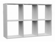Bibliotheque etagere rangement, bibliothèque meuble de rangement, d : l : 110 cm, h : 75 , p : 30, couleur: blanc , étagère cube, etagere cube