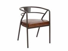 Brasserie - chaise confort aspect cuir marron