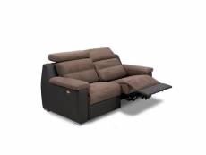 Canapé 3 places relax électrique relaxo avec système zéro wall bicolore gris graphite - taupe 20100997755