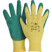 Cerva - gants de travail coton/latex verts taille 10