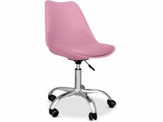 Chaise de bureau à roulettes - chaise de bureau pivotante - tulip rose pâle