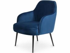 Chaise de salle à manger tapissée - velours - hyra bleu foncé