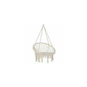 Chaise-hamac suspendue relaxante en coton ivoire -