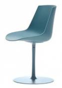 Chaise pivotante Flow Color / Pied central - MDF Italia bleu en plastique