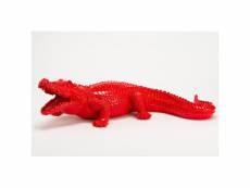 Crocodile rouge 60 cm en résine