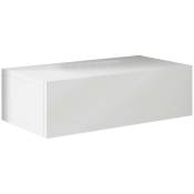 Design Ameublement - Lot de 2 Tables de chevet Table de Nuit 1 tiroir 46x15x35cm Modèle Europa Blanc finition brillante - Blanc