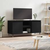 Design In - Meuble TV,Banc tv noir 104x35x50 cm bois