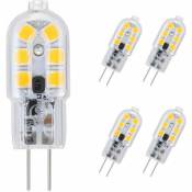 G4 LED Ampoule,5-Pack Blanc chaud 30W Ampoules Halogènes Équivalentes,Ampoule LED G4 3W Économie Pour Les Ampoules de Hotte,AC/DC 12V 180LM 3000K