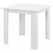 Helloshop26 - Table de forme carrée pour 4 personnes pour salle à manger cuisine salon 80 cm blanc - Blanc