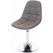 HHG - Chaise de salle à manger 856, chaise pivotante, design rétro similicuir taupe, pied chromé - grey