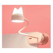 Lampe a pince flexible avec Veilleuse Original/Avec batterie rechargeable par USB/Liseuse led & Lampe de lecture pour bureau, lit, chevet - Légère,