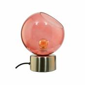 Lampe à poser tactile en verre et métal mahe pour utilisation en intérieur - Style Pop - D20 cm - 1 lumière 6W, douille E27 - Rouge - Rouge