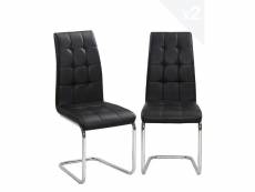 Lot de 2 chaises de salle à manger simili cuir MAXI (Noir) 229-MAXI Noir