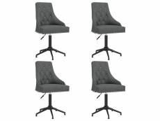 Lot de chaises pivotantes de salle à manger 4 pcs gris foncé velours - gris - 57 x 52 x 101,5 cm