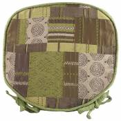 Luxe Maroc Vert Patchwork chenille Coussinets d'assise/chaise/coussins