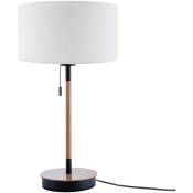 Paco Home - Lampe De Bureau Lampe De Chevet Hauteur 49 cm Design Scandinave Blanc (Ø28 cm), Lampe de bureau noir/bois